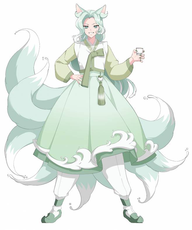 롯데칠성음료는 지난해 '새로' 론칭 당시 새로 브랜드와 새로구미 캐릭터의 탄생에 대한 스토리를 담은 애니메이션을 공개했다. 사진은 새로구미 대표 포즈. /사진=롯데칠성음료