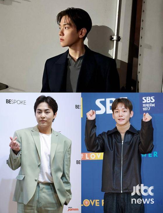 백현·첸·시우민(위쪽부터 시계방향)