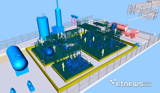 삼성중공업이 올해 본격 가동을 목표로 공사 중인 암모니아 실증설비