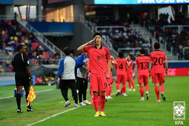 한국 U20 대표팀의 최전방 공격수 이영준.(대한축구협회 제공)