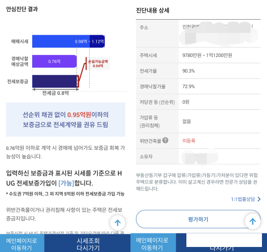 안심전세앱2.0으로 안심진단 서비스를 이용한 결과.&nbsp;
