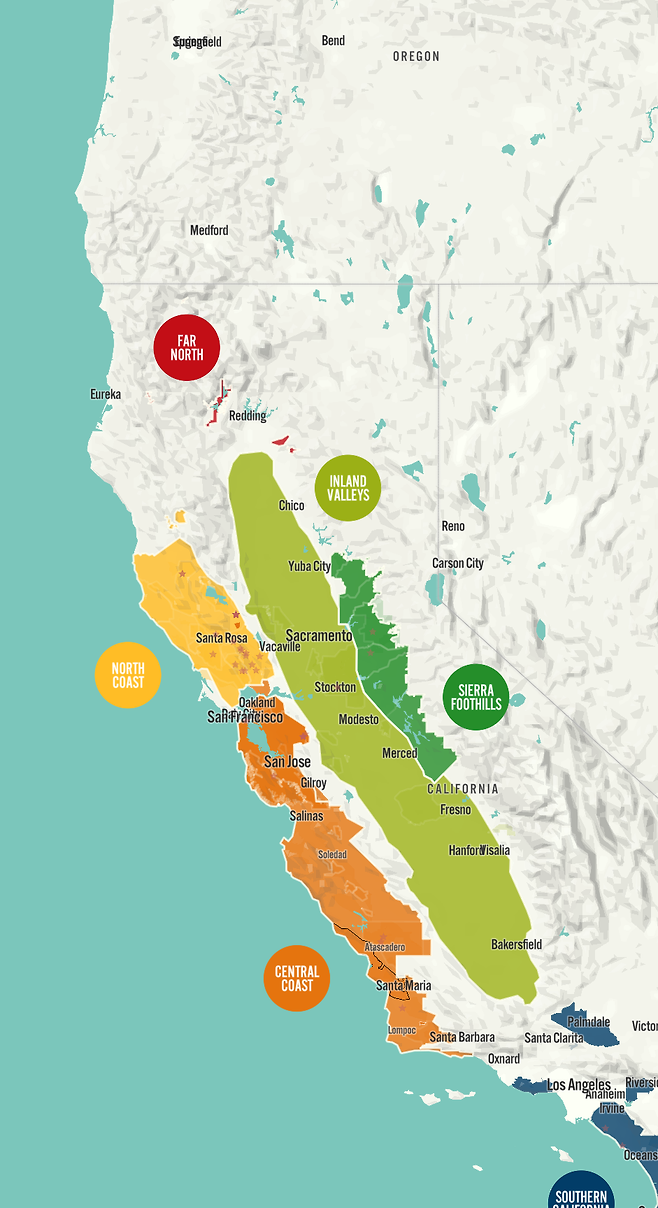 캘리포니아 와인 산지