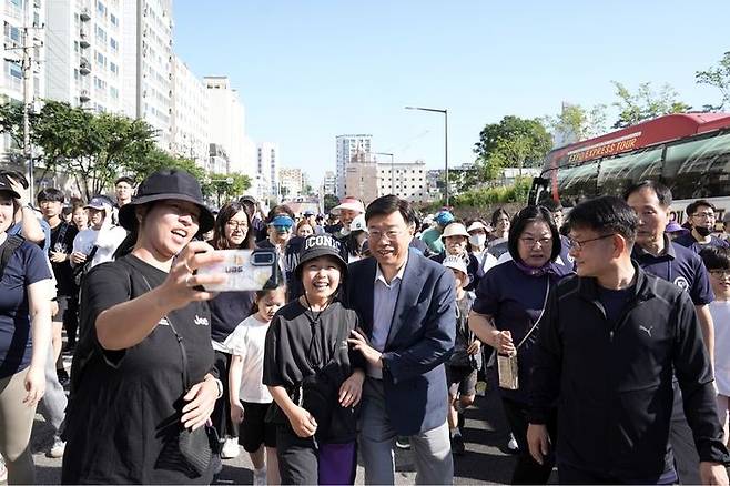 신상진 성남시장은 3일 제21회 중원구민 건강달리기 대회에 참석했다.ⓒ성남시 제공