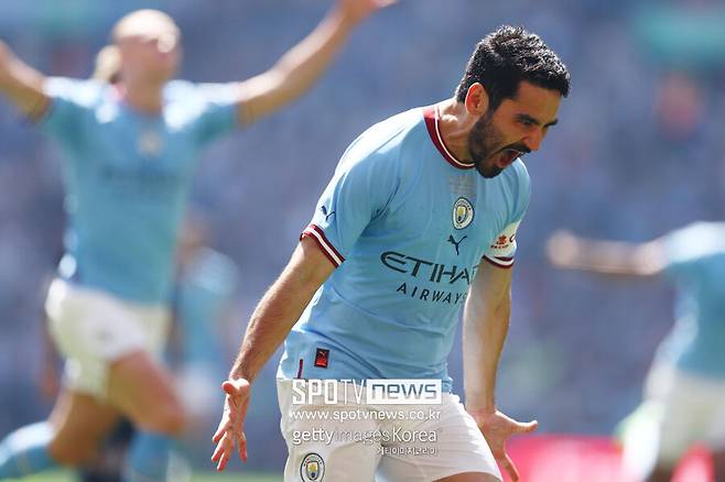 ▲ 경기 시작 13초 만에 골을 터뜨린 맨시티의 캡틴 귄도안