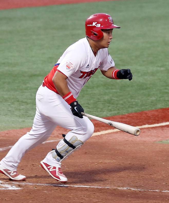 신범수가 최근 좋은 활약으로 기아의 포수 약점을 지우고 있다 (뉴스1)