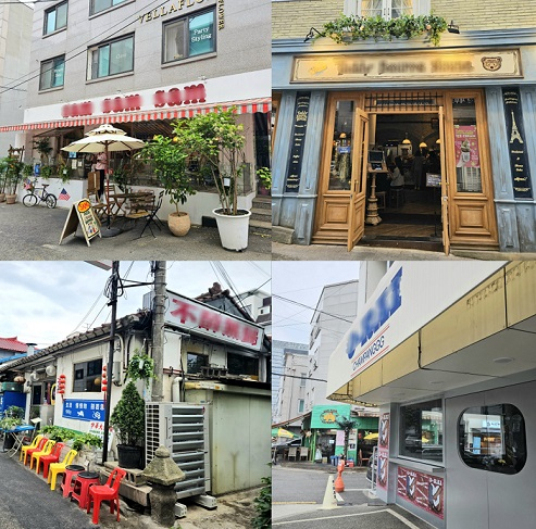 Pictures of stores with foreign language signboards in the area known as Yongridan-gil between Samgakji and Sinyongsan subway stations, taken on May 18 (Choi Jae-hee / The Korea Herald)