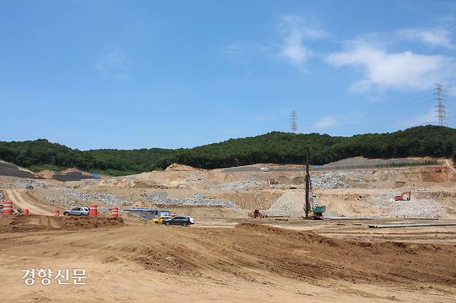 충남 아산탕정테크노 일반산업단지 1공구 조성공사가 진행되고 있다. 주영재 기자