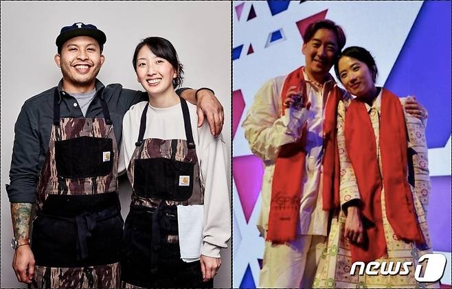 '요식 업계 아카데미상'으로 불리는 제임스 비어드 상 올해 수상자에 한인 셰프 두 사람이 이름을 올렸다. 시카고 '카사마'의 지니 권 셰프(왼쪽. 남편 팀 플로레스도 공동 수상)와 뉴욕 '아토믹스'의 박정현 셰프(오른쪽)가 그 주인공들이다. 모두 미슐랭 스타들이다.(인스타그램 갈무리).