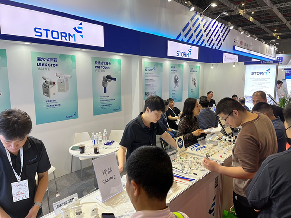 정수기 부품 제조 전문기업 스톰테크는 지난 5~7일 중국 상하이에서 개최된 '아쿠아텍 차이나2023'에 참가했다. [사진=스톰테크]