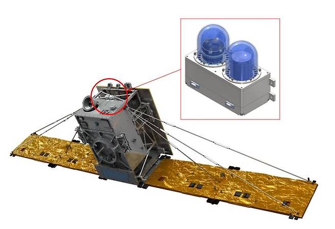 차세대 소형위성 2호에 부착돼있는 근지구 우주방사선 측정장비 '레오도스(LEO-DOS)'. (사진=천문연 제공) *재판매 및 DB 금지