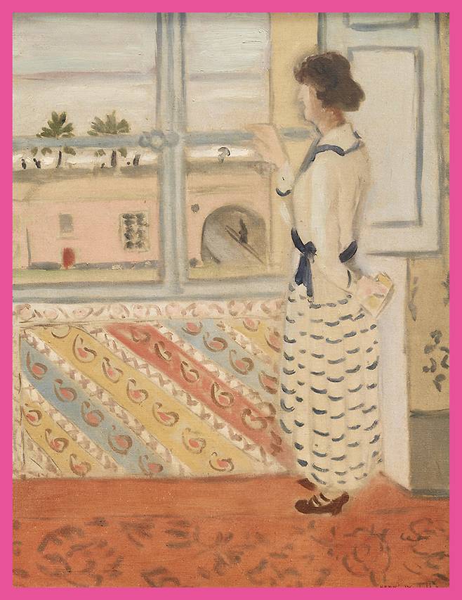 Henri Matisse, Jeune femme a la fenetre, robe rayee bleue, 1921/22 ⓒ Heidi Horten Collection
