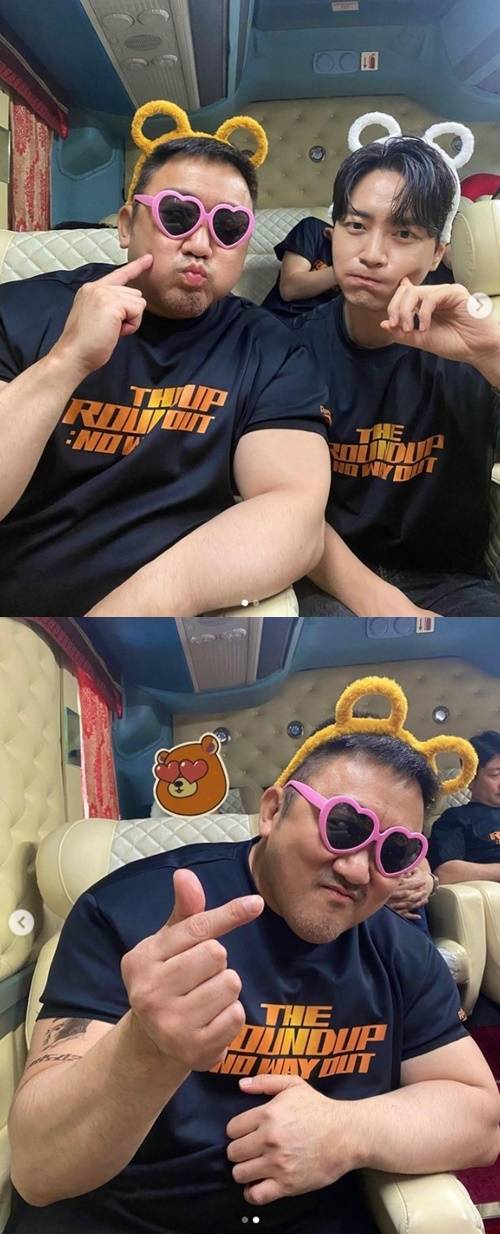 ‘범죄도시3’ 700만 돌파 마동석 이준혁 하트 사진=마동석 인스타그램