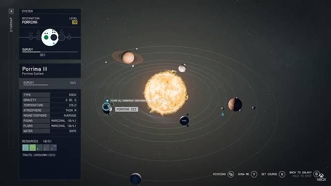 '스타필드' 항성 지도 장면(출처=Xbox 공식 유튜브).