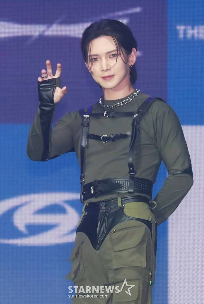 그룹 에이티즈(ATEEZ) 여상이 15일 오후 서울 강서구 KBS 아레나에서 진행된 미니 9집 '더 월드 에피소드 2 : 아웃로우'(THE WORLD EP.2 : OUTLAW) 발매기념 쇼케이스에서 포즈를 취하고 있다. /2023.06.15 /사진=이동훈 기자 photoguy@