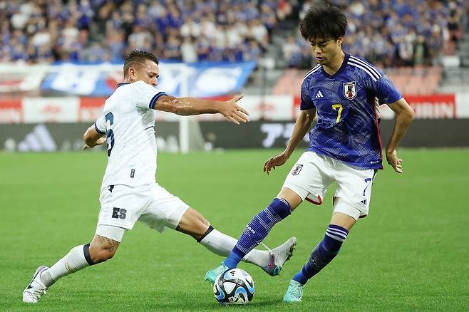 일본이 엘살바도르와 평가전에서 6골을 터뜨렸다. [AFP=연합뉴스]