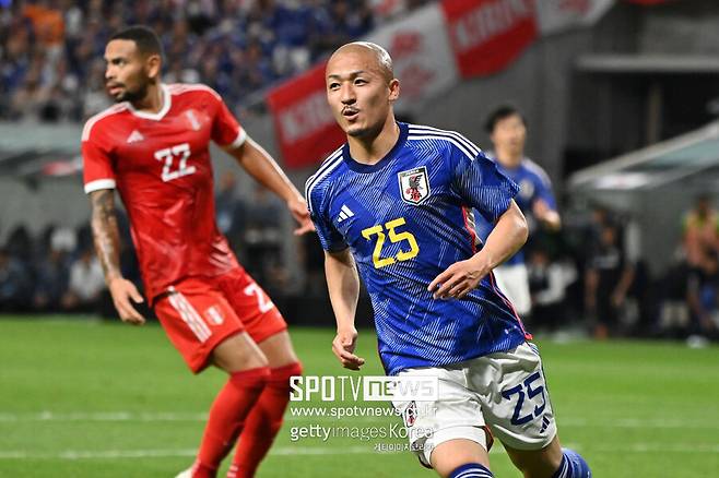 ▲ 페루전 승리에 힘을 보탠 오현규의 팀 동료 마에다