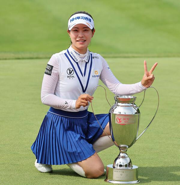 2023년 한국여자프로골프(KLPGA) 투어 BC카드·한경 레이디스컵 대회 우승을 차지한 박민지 프로. 사진제공=KLPGA