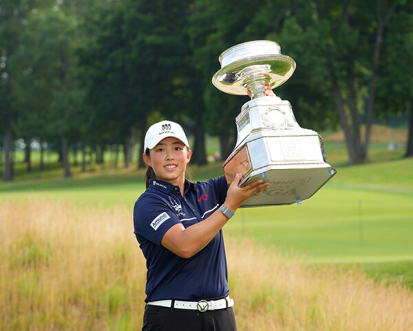 2023년 미국여자프로골프(LPGA) 투어 메이저 대회인 KPMG 위민스 PGA챔피언십 우승을 차지한 중국의 인뤄닝. 사진제공=Darren Carroll_PGA of America