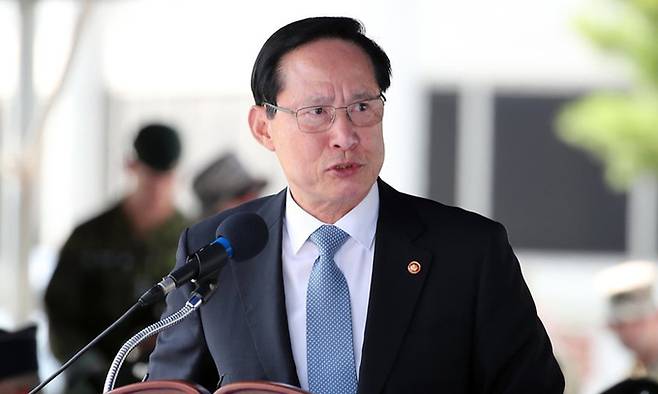 송영무&nbsp;전 국방부 장관. 연합뉴스