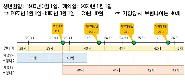 보험 나이 계산 예시/자료=금융감독원 제공