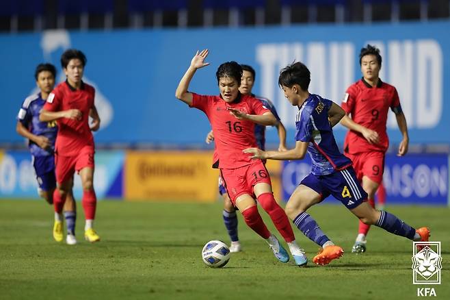 한국과 일본의 결승전 모습.[대한축구협회 제공]