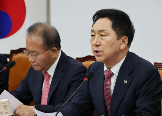 김기현 국민의힘 대표가 3일 국회에서 열린 최고위원회의에서 발언하고 있다. 사진=연합뉴스