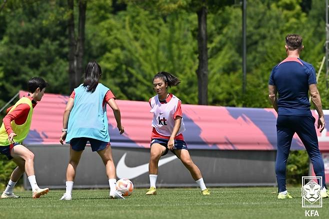 지난달 18일 훈련을 소화하는 원주은 [대한축구협회 제공. 재판매 및 DB금지]