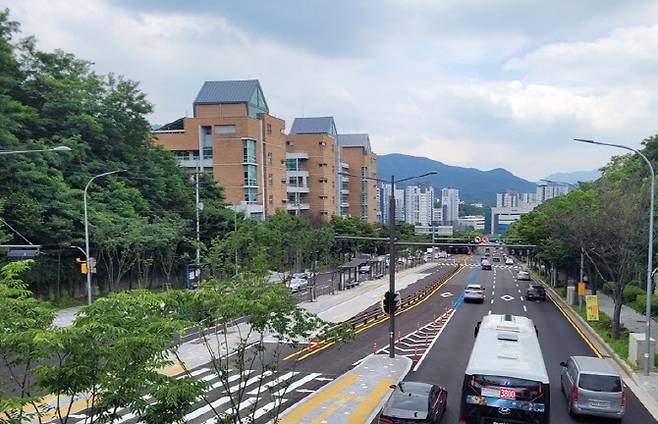 오는 8일 개통 예정인 ‘헌중로 중앙버스전용차로’. (사진=서울시 제공)