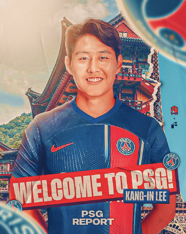 이강인의 파리생제르맹(PSG) 입단을 미리 축하한 현지 이미지. 사진=PSG 리포트