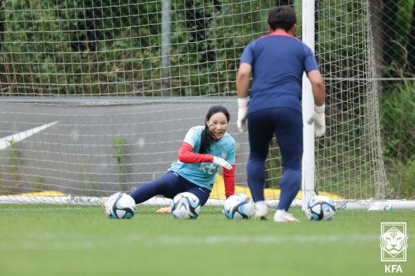 김정미가 5일 파주NFC에서 훈련하는 모습.(사진=KFA)