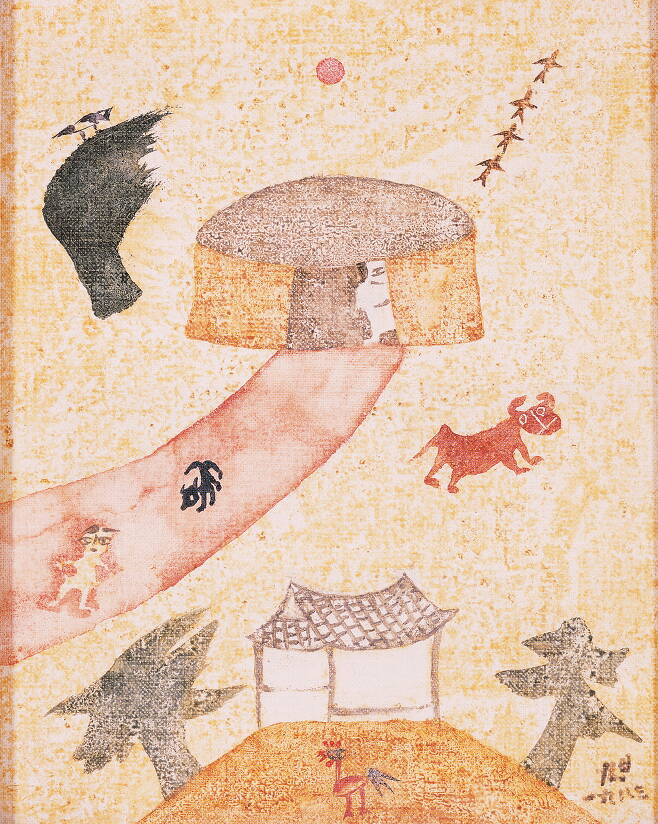 장욱진, 풍경, 1983, 캔버스에 유채, 27×21.5, 대전시립미술관 소장