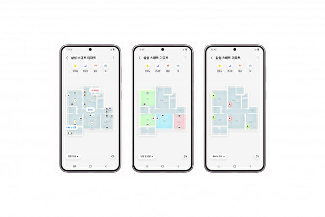 맵 뷰 기반 스마트싱스 홈 IoT 솔루션이 적용된 실제 화면 (사진=삼성전자)
