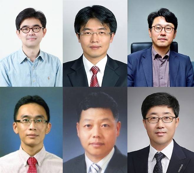 위 왼쪽부터 시계방향으로 박연상, 이경진, 정종율, 송민호, 이긍주, 임남형 교수 *재판매 및 DB 금지