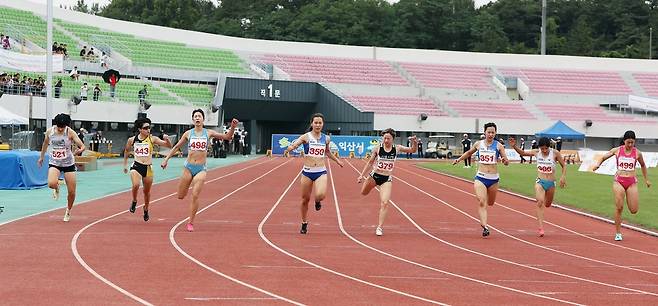 한국 육상 여자 단거리 현역 최강 김다은(350번) [대한육상연맹 제공. 재판매 및 DB금지]