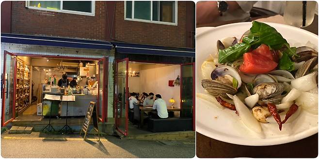 분주한 주방과 손님들로 자리가 가득찬 꿈앤펀. 예쁘게 플레이팅 된 파스타가 대표 메뉴 중 하나다.