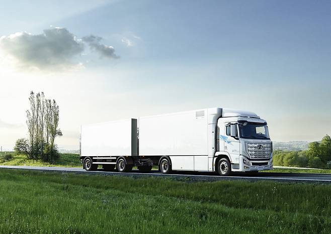 현대차 엑시언트 수소 전기트럭. [현대차 제공]