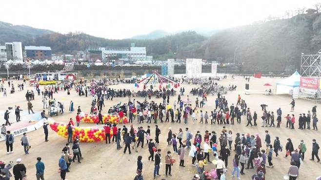 제17회 청송사과축제 준비에 본격 돌입한 청송군.(지난해 사과축제 모습)