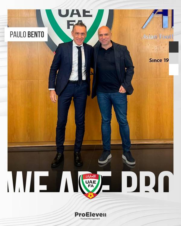 파울루 벤투(왼쪽) 신임 아랍에미리트(UAE) 감독. 사진=프로일레븐