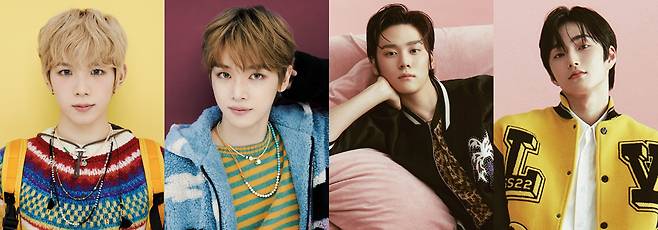 SM 새 보이그룹으로 데뷔하는 멤버 쇼타로, 성찬, 은석, 승한(왼쪽부터). 사진 제공=SM엔터테인먼트