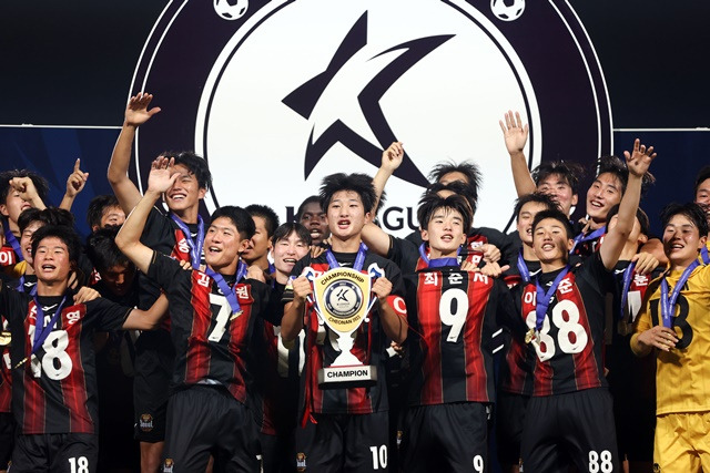 U18 챔피언십 우승 팀 오산고. /사진=한국프로축구연맹 제공