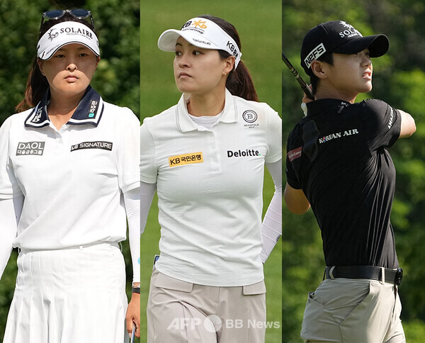 2023년 미국여자프로골프(LPGA) 투어 다나 오픈에 출전한 고진영, 전인지, 박성현 프로. 사진제공=ⓒAFPBBNews = News1