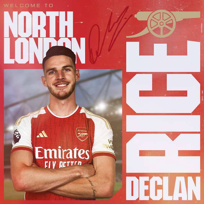 ▲ 데클란 라이스 아스널 오피셜. ⓒ아스널 공식