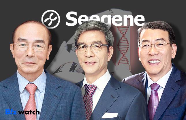 씨젠 창업자 천종윤 대표(가운데). 삼촌 천경준 회장(왼쪽). 동생 천종기 씨젠의료재단 이사장.