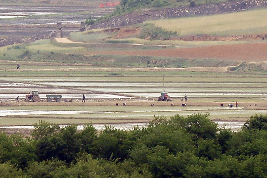 경기 파주시 접경지역에서 바라본 북한 개풍군 모습. 
뉴시스
