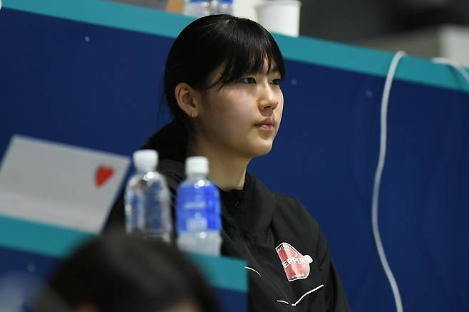 올해 3월 관람석에서 경기를 보는 염어르헝 [KOVO 제공. 재판매 및 DB 금지]