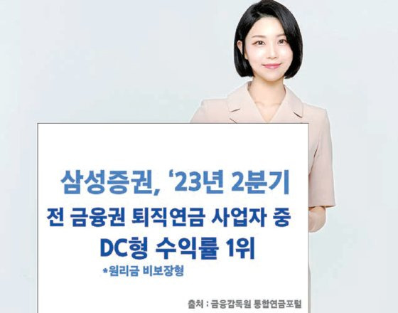 삼성증권이 2023년 2분기 퇴직연금 원리금 비보장 기준 DC형 수익률 공시에서도 1등을 차지했다. [사진 삼성증권]