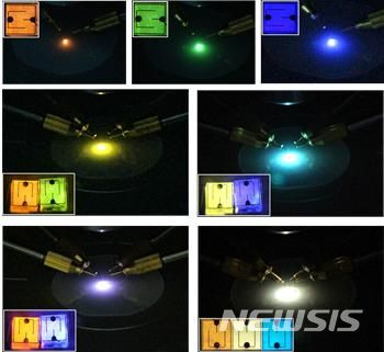적·녹·청색을 구현하고, 2개 이상의 LED를 혼합해 다양한 파장을 형성하는 LED의 발광 이미지.
