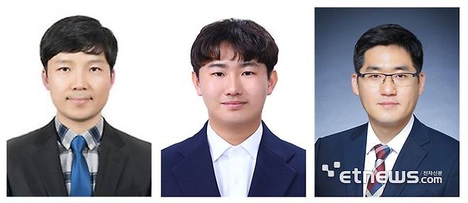 왼쪽부터 나경수 전남대 교수, 권승돈 석·박사통합과정생, 고경철 전남대 교수.