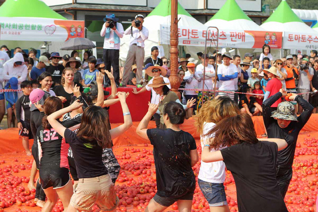 ▲ 화천 토마토축제는 토마토로 즐길 수 있는 모든 놀이를 총망라한 40여 개의 프로그램을 진행, 참가자들에게 잊지 못할 추억을 선사할 예정이다.