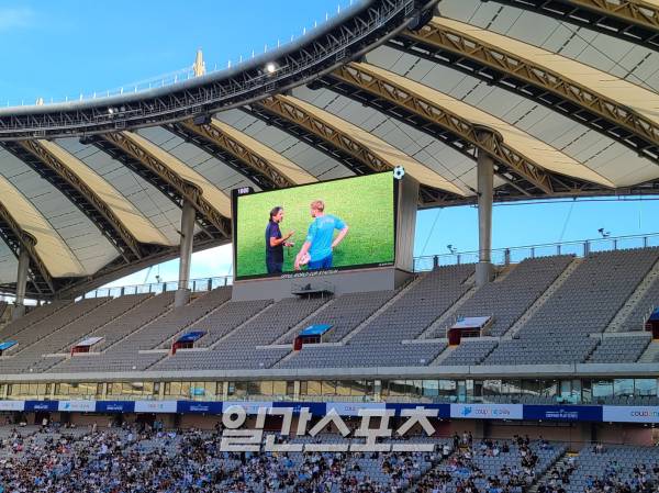 29일 오후 6시 서울월드컵경기장에서 열린 맨체스터 시티의 오픈 트레이닝. 상암=김우중 기자